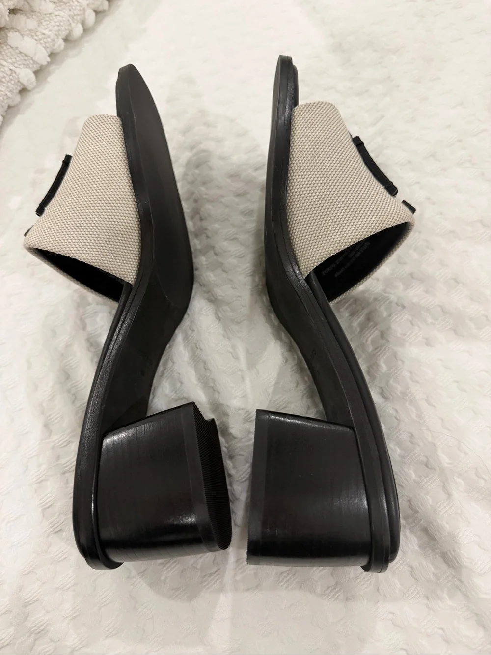 Tory Burch Black & Ivory Logo Slide Mules